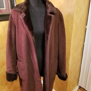 Talbots Sherling Blend  Coat Size Medium